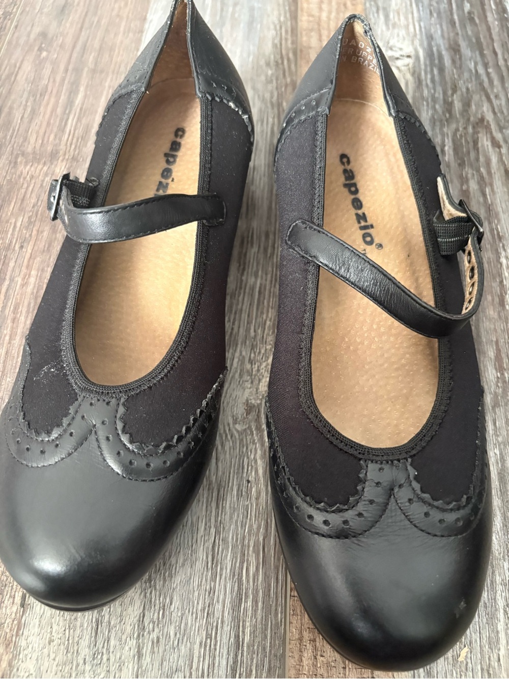 Capezio Black Mary Jane Brogue Flats